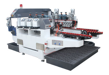 China 6 Motors Customized Glass Edging Machine With Four Diamond Wheel , High Efficiency supplier