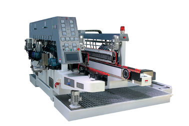 China 55mm Glass Double Edging Machine 16 Motors , Glass Beveling Equipment Low noise supplier