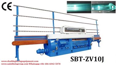 China Glass Flat Edger &amp; Variable Miter Double Glazing Machinery 20.3kw 10 Spindles supplier