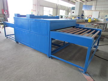 China Hollow Glass Heated Roller Press Machine Blue Double Glazing Machinery supplier