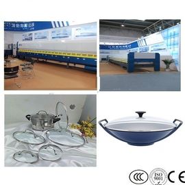 Glass Pot Cover Glass Edging Machine , Flat Bent Glass Tempering Machine,Glass Lid Tempering Furnace supplier